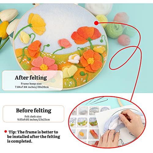 Mayboos Needle Felt Starter Set, Includes Wool Bag, Felting Needles, Foam Pad, Felt Cloth & Instructions, Pastoral Style Kit for Home Decoration - Image 4