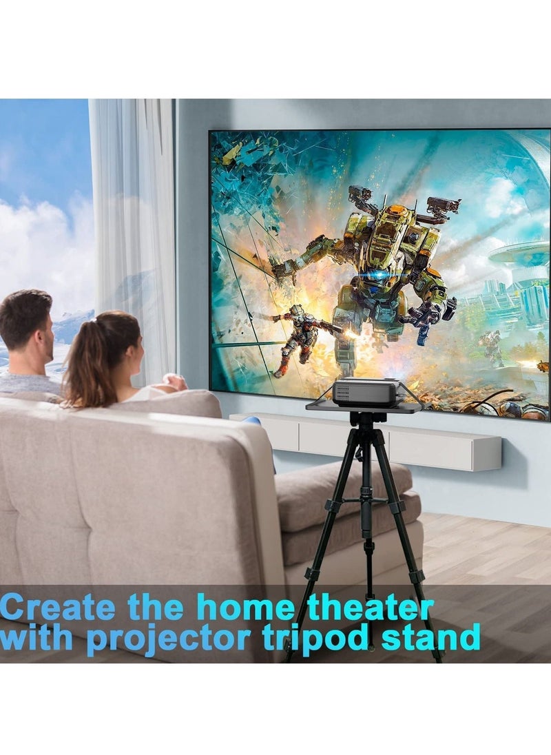 Projector Tripod Stand Universal Laptop Floor Holder Height Adjustable 53-110cm Foldable Projector Telescopic Support with 360 Rotating Enlarged Tray for Office Home Stage Studio Outdoor - Image 4