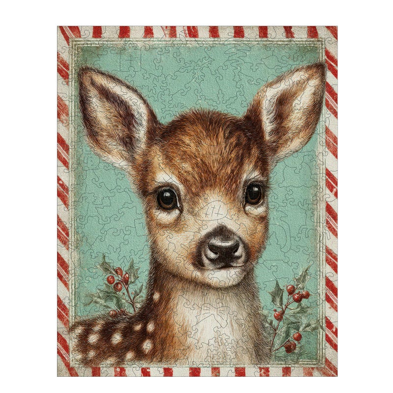 MEATRN Puzzles for Adults Kids Christmas Fawn Holiday Wooden Jigsaw Puzzle with Storage Box 500 Pcs 133167 Best Gift for Friends Festive Family Game Night Home Decor - Image 3