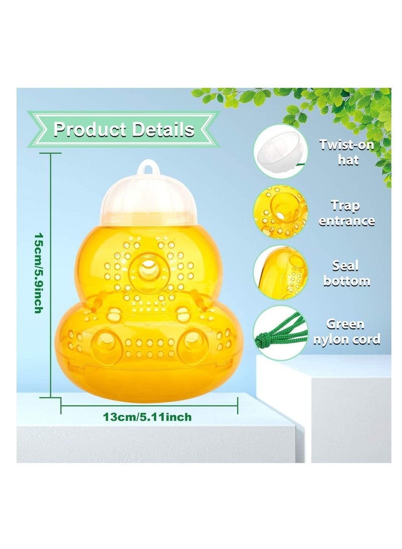 NIBEMINENT 2 Pack Bee Traps Catcher, Wasp Trap Outdoor Hanging, Killer Deterrent Insect Fly Non-Toxic Reusable Hornet (Orange) - Image 3