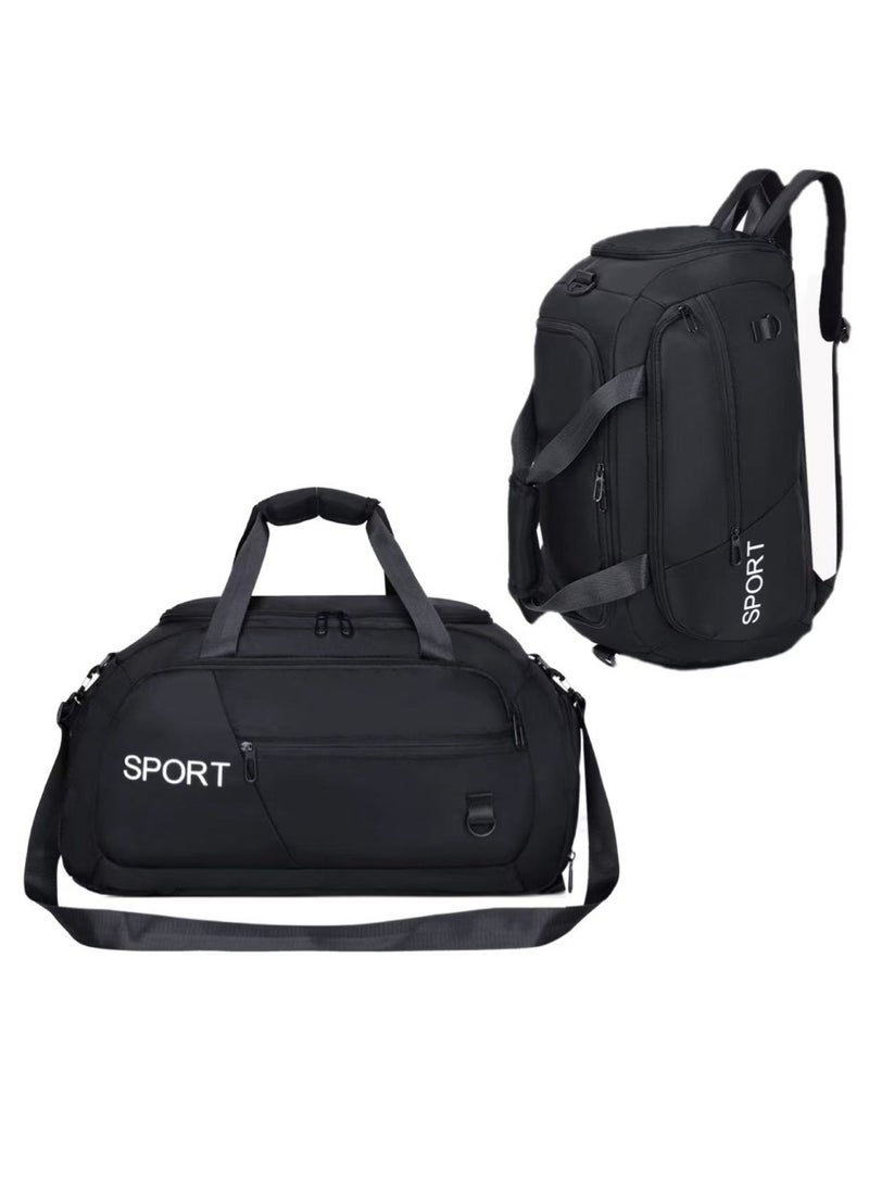 Sports Gym Bag Large Capacity Sport Duffel Bag with Shoe Compartment and Wet Pocket Multi Pocket Sport Bag Yoga Bag for Men Women(Black） - Image 1