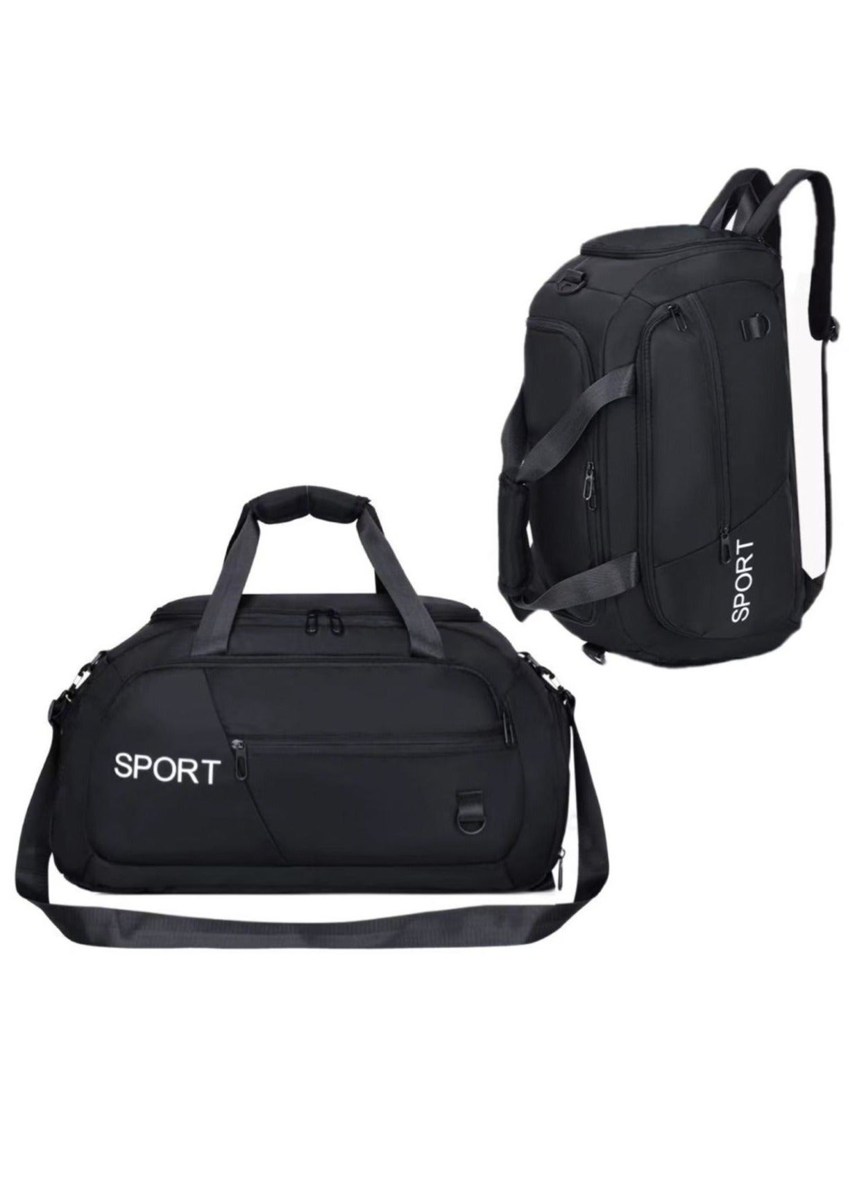 Sports Gym Bag Large Capacity Sport Duffel Bag with Shoe Compartment and Wet Pocket Multi Pocket Sport Bag Yoga Bag for Men Women(Black)
