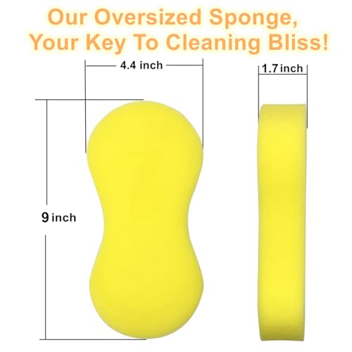 JUWANTU 6Pack Car Wash Sponges Large Sponges Colorful Extra Thick Foam for AllPurpose Cleaning Ideal Washing Sponges for Car Bathroom Kitchen Household - Image 3
