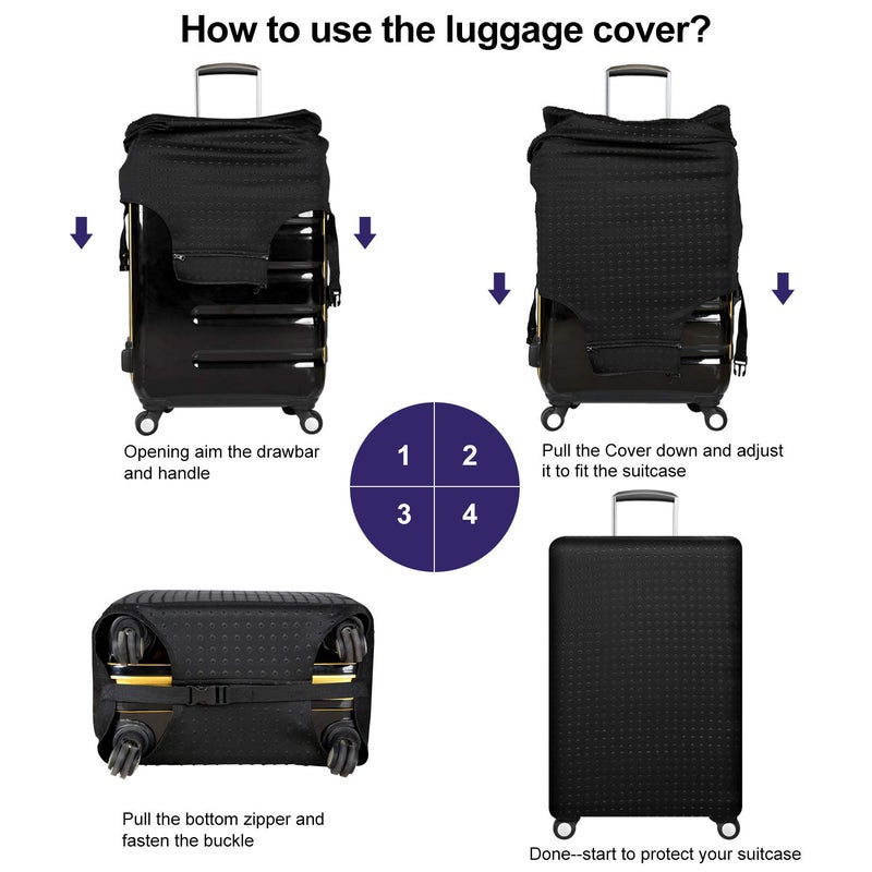 7-Mi Travel Luggage Protector Suitcase Cover 22"-24" Suitcase Dust Cover Size M - Image 3