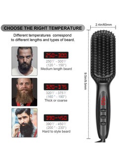 Joshberg Beard Straightener, Ionic Hair Straightener Brush With LCD,30s Fast Heating＆12 Adjustable Temperature,Upgraded Beard Brush for men, Portable Anti-Scald Beard Straightening Brush for 2 Inch+ Beard  - Image 4