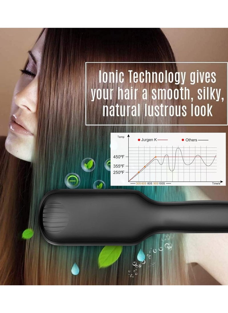 Joshberg - Beard Straightener, Ionic Hair Straightener Brush With LCD,30s Fast Heating＆12 Adjustable Temperature,Upgraded Beard Brush for men, Portable Anti-Scald Beard Straightening Brush for 2 Inch+ Beard - Image 1