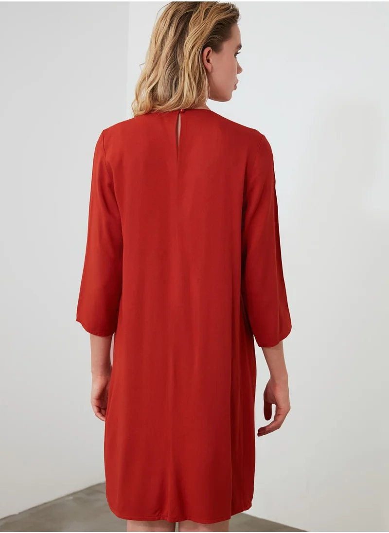 trendyol Button Detail Pleated Dress