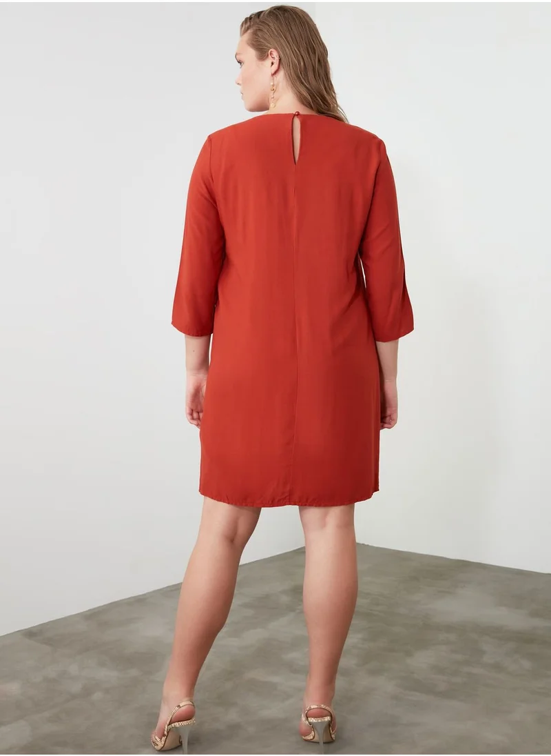 trendyol Button Detail Pleated Dress