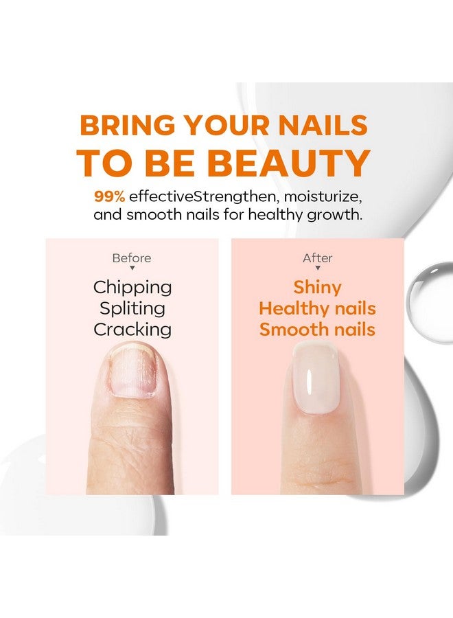 modelones Nail Strengthener, Milky White Nail Natural Concealer Foundation Polish Air Dry Nail Growth Polish for Damaged Nails Imperfection Masking Gifts for Women 15ml - Image 3