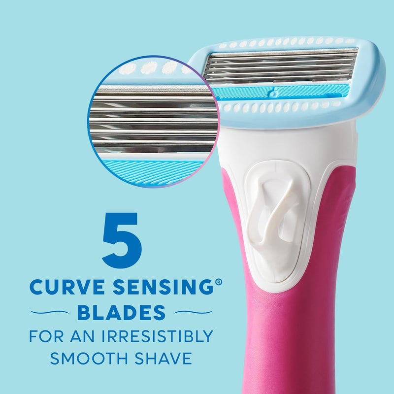 Multi-purpose Schick Hydro Silk TrimStyle Razor for Women with Bikini Trimmer | 5-Blade Womens Razor with Trimmer, 2-in-1 Waterproof Pubic Hair Trimmer & Razor | 1 Handle & 3 Razor Blade Refills Care processed raw material - Image 5