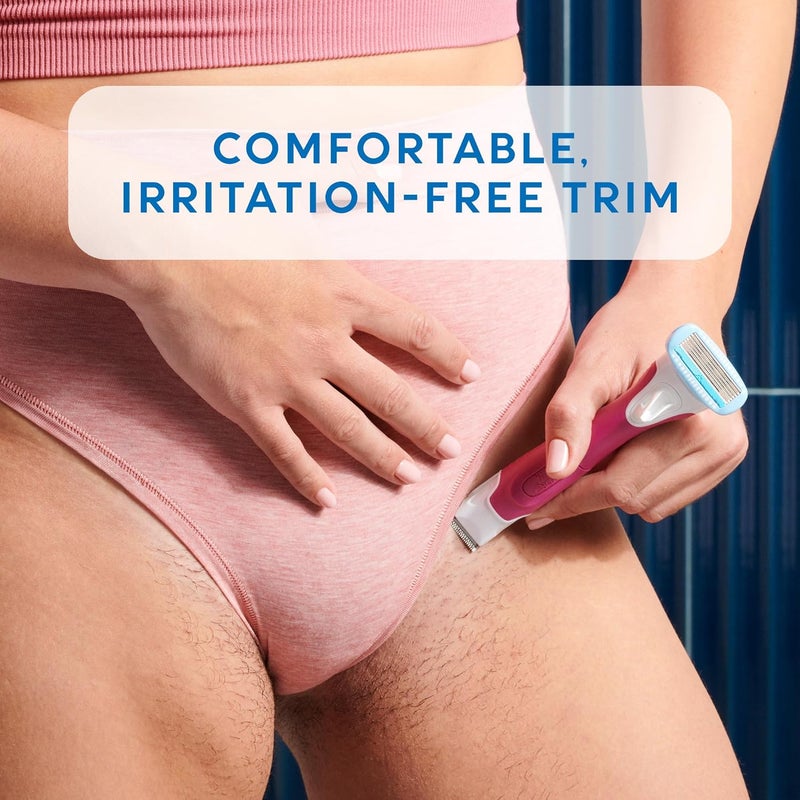 Multi-purpose Schick Hydro Silk TrimStyle Razor for Women with Bikini Trimmer | 5-Blade Womens Razor with Trimmer, 2-in-1 Waterproof Pubic Hair Trimmer & Razor | 1 Handle & 3 Razor Blade Refills Care processed raw material - Image 4