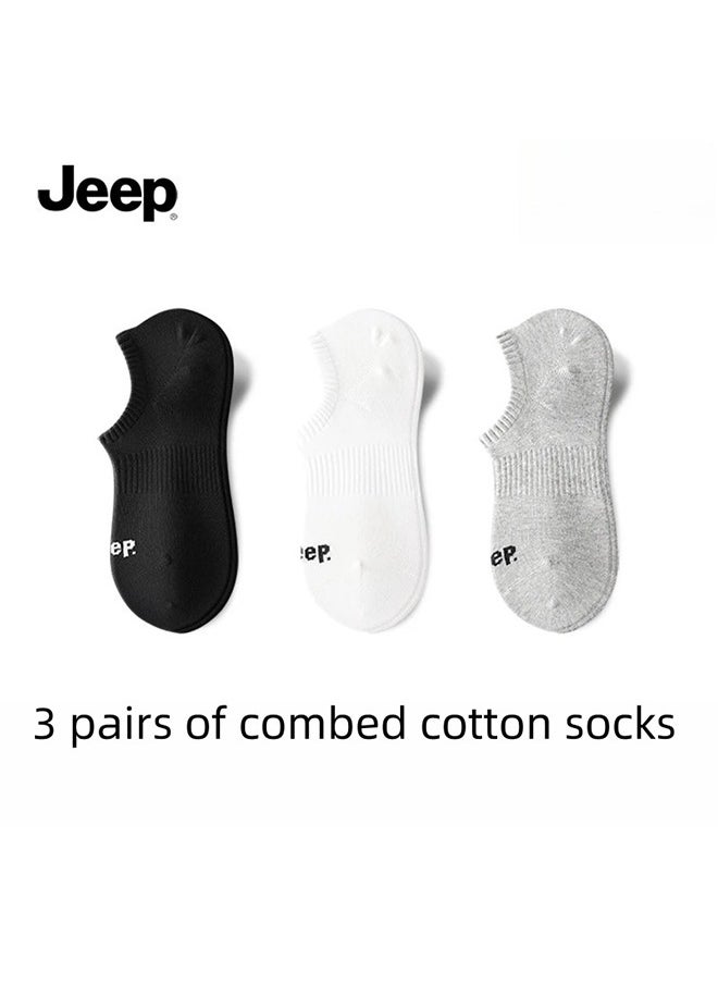Jeep Socks Men's Women's Cotton Antibacterial Breathable Outdoor Sports Socks 3 Pairs Set  - Image 1