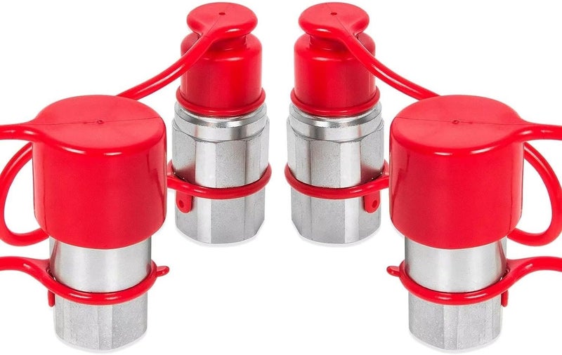 RANSOTO 2 Sets 1/2" Flat Face Hydraulic Quick Connect Coupler Set - Image 1
