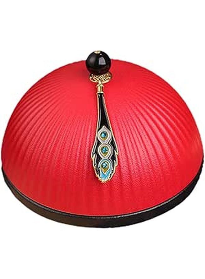 Red Ceramic Ashtray with Lid Vintage Smoking Ash Holder for Office Living Room - Image 1