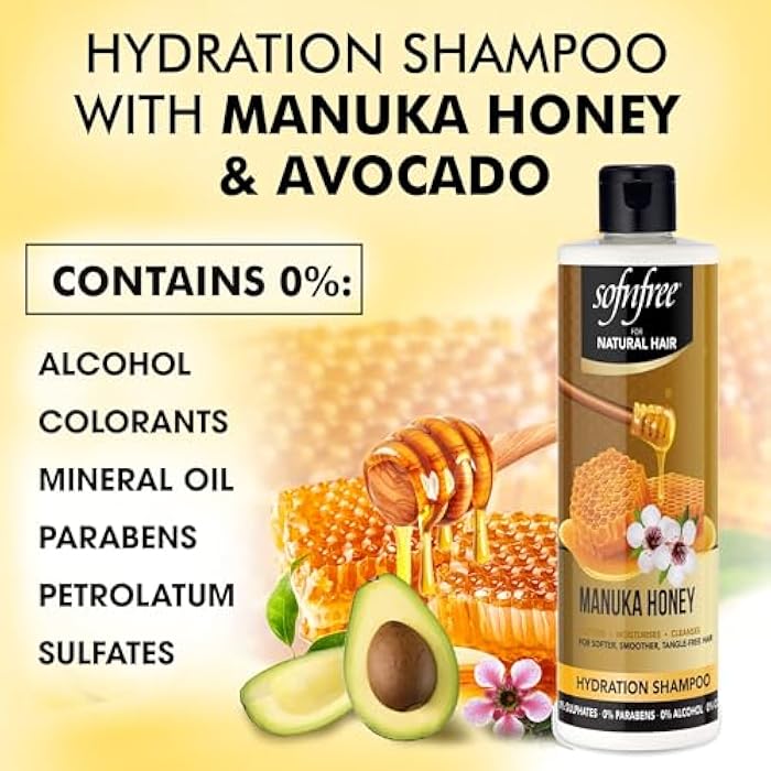 SOFNFREE SOF N' FREE Hydration Shampoo with Manuka Honey Natural Hair Butter and Hair Moisturizer for Coily & Curly Hair - 11.83 Fl Oz (Pack of 1) - Image 3