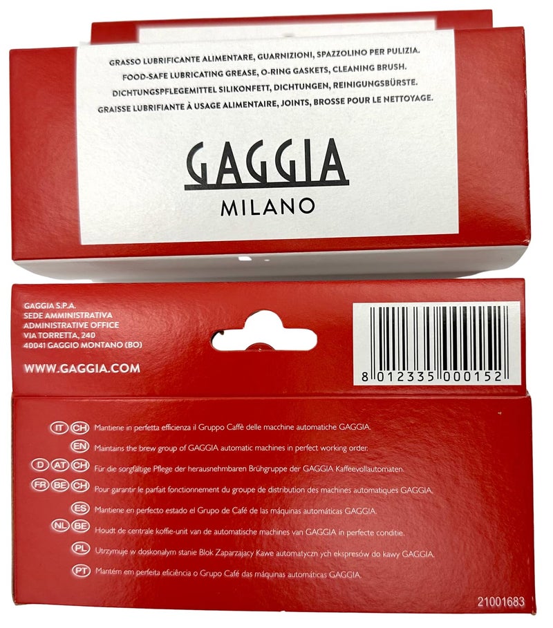 GAGGIA طقم خدمة تنظيف Gaggia 21001683 من حبوب إلى فنجان - شحم تشحيم، 2 x حلقات o، وفرشاة تنظيف - Image 5