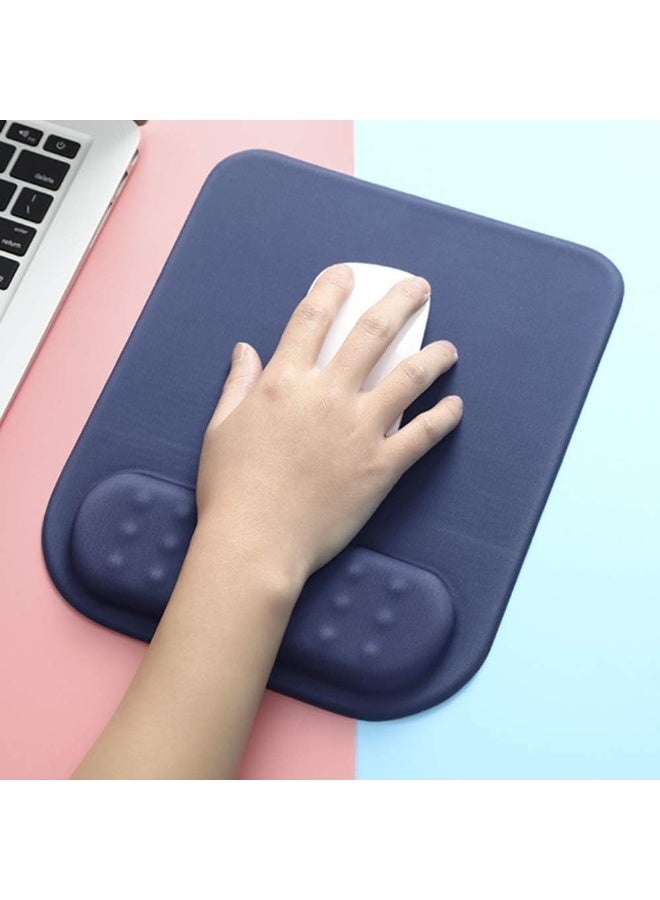 TRASSLE Wrist Protector Office Mouse Pad,Ergonomic Solid Color Simple Mouse Pad,Non Slip Silicone Mouse Mat With Massage Button For Pain Relief (Black) - Image 2