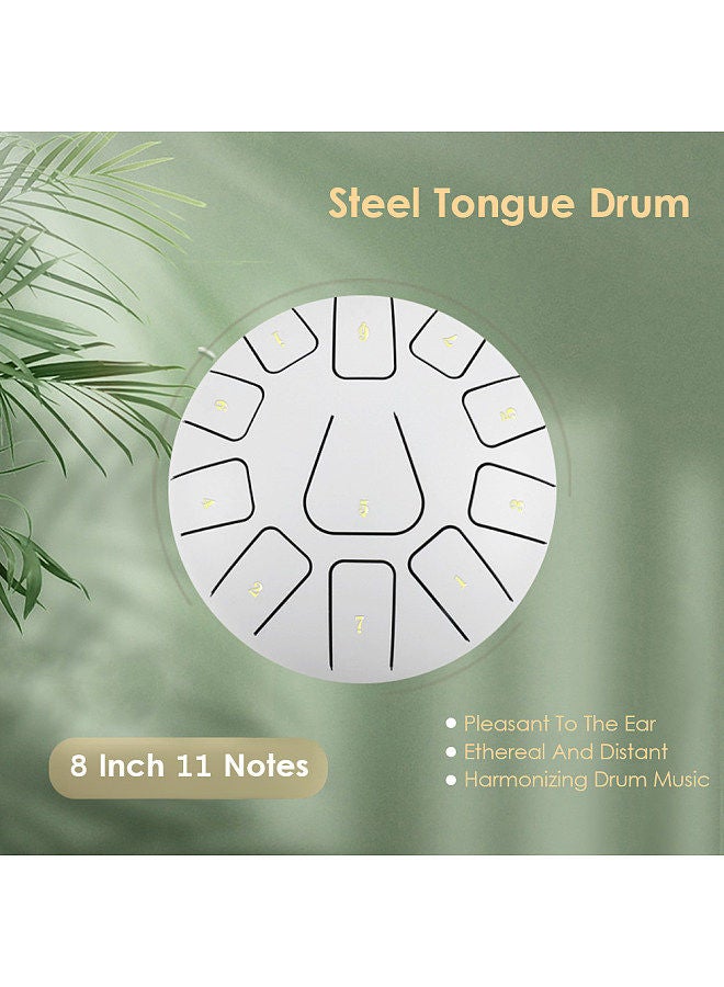 Generic 8 Inch Steel Tongue Drum 11 Notes Handpan Drum with Drum Mallet Finger Picks Percussion for Meditation Yoga - Image 5