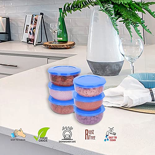 Cutting EDGE 600ml Eco-Storage Plastic Container & Organizer Set of 6 for Kitchen, Refrigerator, Lunch & Food Storage (Light Blue) - Image 2