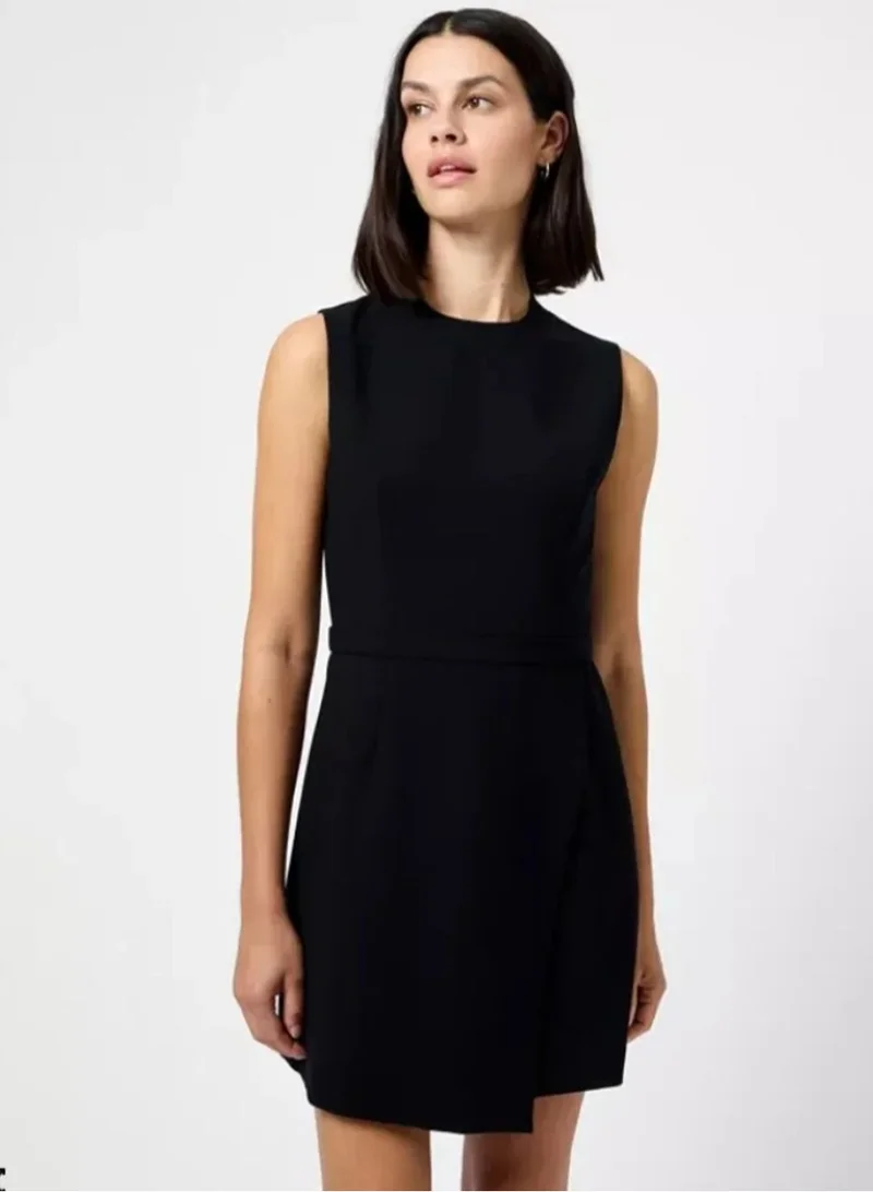 فرنش كونكشن Whisper High Neck Skirt Mini Dress