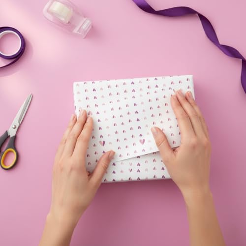 QIPS | NUKKAD Beautiful Hearts Printed Gift Wrapping Paper – Pack of 10 Sheets (19” x 29”) | Glossy Finish, 80 GSM Acid-Free Paper | Ideal for Birthdays, Baby Showers & Festivals - Image 3
