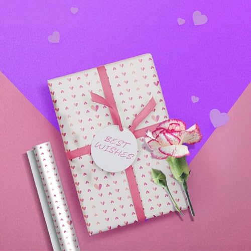 QIPS | NUKKAD Beautiful Hearts Printed Gift Wrapping Paper – Pack of 10 Sheets (19” x 29”) | Glossy Finish, 80 GSM Acid-Free Paper | Ideal for Birthdays, Baby Showers & Festivals - Image 4