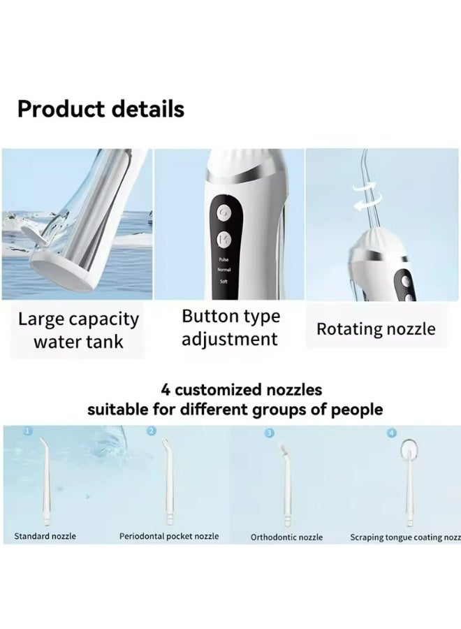 Panda Water Flosser For Teeth Cordless 200Ml Portable Oral Irrigator Flosser 3 Cleaning Modes And 4 Jet Tips, Ipx7 Waterproof - Image 2