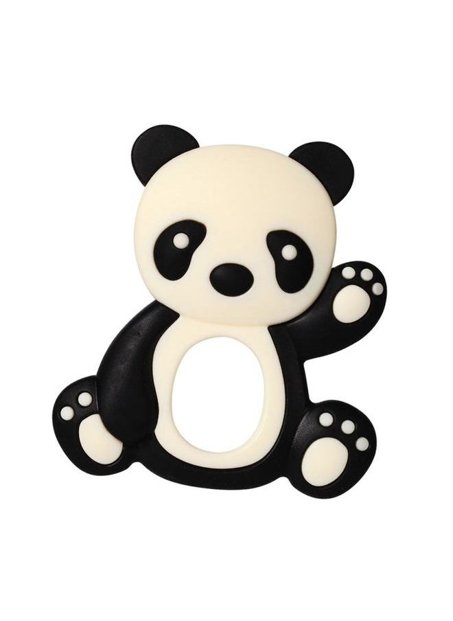 NIBEMINENT Baby Teether Toy Panda Shaped Teething Silicone Adorable Soothe Tooth Gum Toy for Infants Kids Black  - Image 3