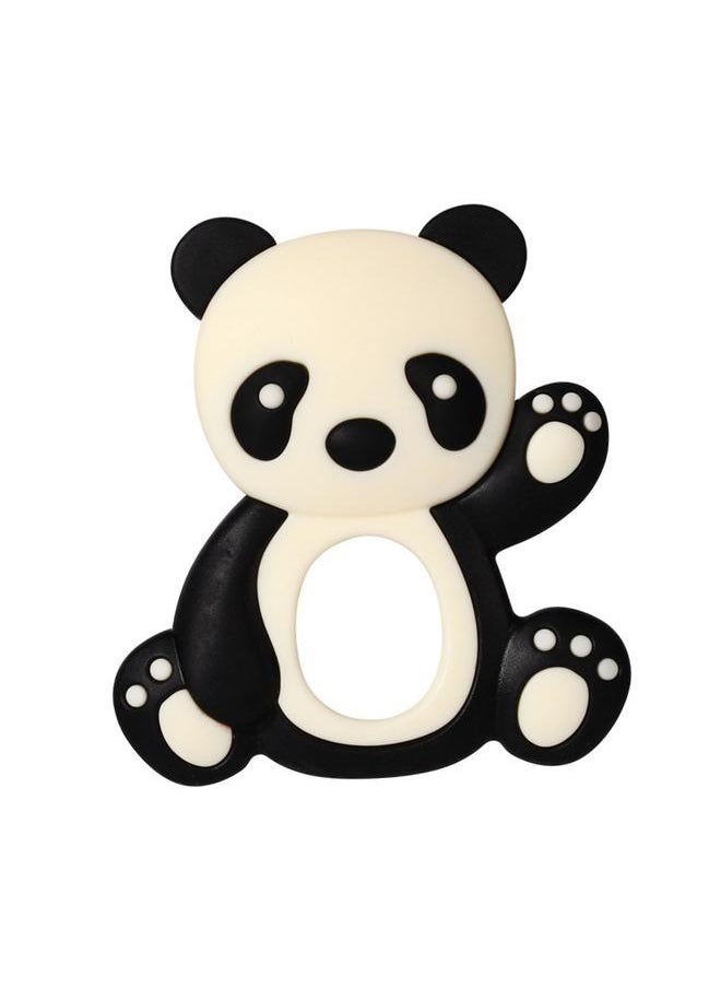NIBEMINENT Baby Teether Toy Panda Shaped Teething Silicone Adorable Soothe Tooth Gum Toy for Infants Kids Black  - Image 2