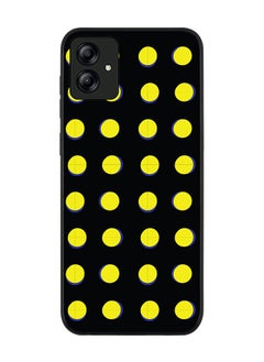 Rugged Black edge case for Samsung Galaxy A04 Slim fit Soft Case Flexible Rubber Edges Anti Drop TPU Gel Thin Cover - Yellow Dots