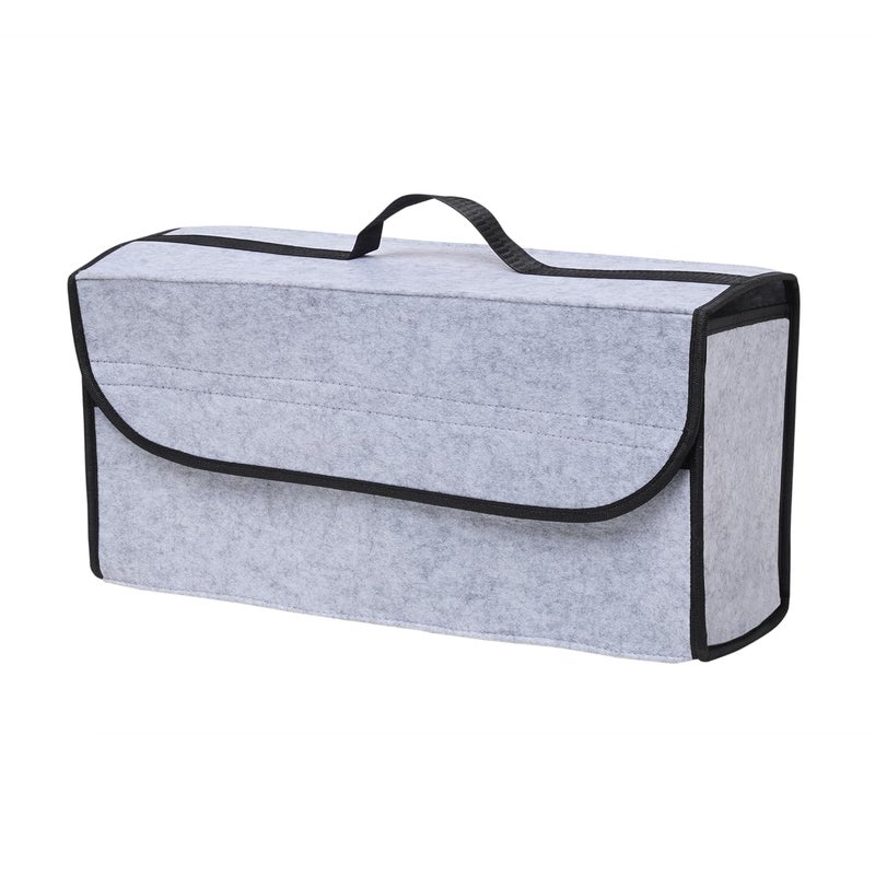 JVCV منظم صندوق السيارة الكبير من فيلت ®، ملحقات السيارة غير القابلة للانزلاق للسيارات الرياضية، السيدان، الشاحنة، الميني فان - رمادي فاتح - Image 1
