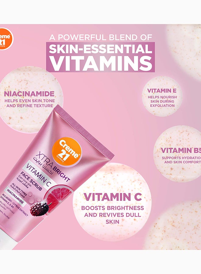 Creme 21 XTRA Bright Face Scrub | With Niacinamide, Vitamins C, E & B5 | Brightens Complexion & Removes Dead Skin Cells | Face Exfoliator | Suitable for All Skin Types | Born in Germany - Image 2