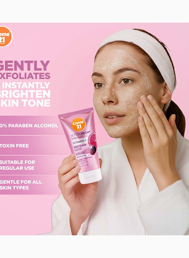 Creme 21 XTRA Bright Face Scrub | With Niacinamide, Vitamins C, E & B5 | Brightens Complexion & Removes Dead Skin Cells | Face Exfoliator | Suitable for All Skin Types | Born in Germany - Image 5