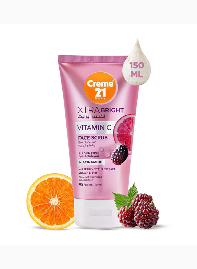 Creme 21 XTRA Bright Face Scrub | With Niacinamide, Vitamins C, E & B5 | Brightens Complexion & Removes Dead Skin Cells | Face Exfoliator | Suitable for All Skin Types | Born in Germany - Image 1