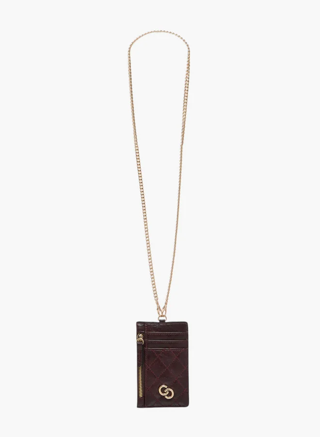 سيليست Quilted Cardholder with Detachable Chain Strap