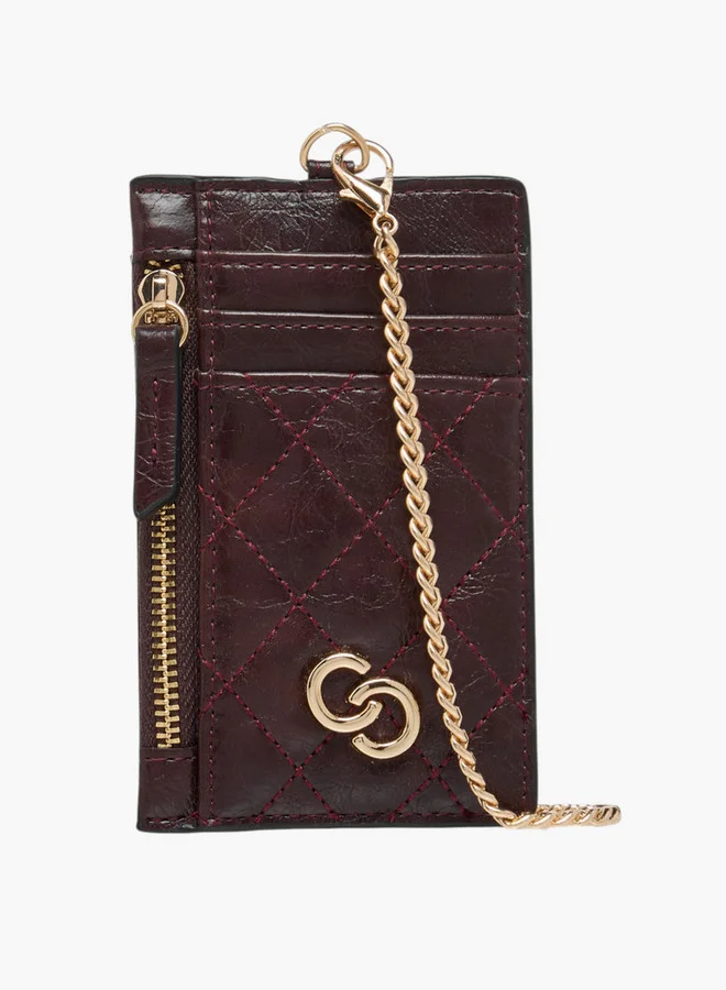 سيليست Quilted Cardholder with Detachable Chain Strap