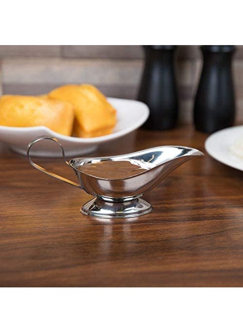 FINALITY finality Stainless Steel Gravy Boat Elegant Gravy Server with Classic Lip Gravy Pourer for Thick Sauces Salad Dressings for Home Cafe Restaurant Use Large  - Image 3