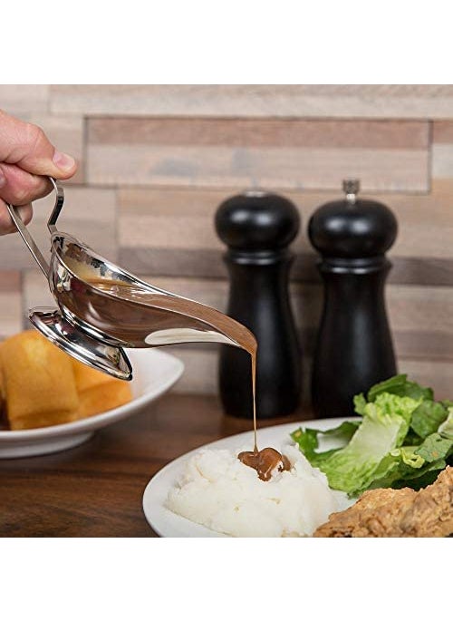 FINALITY finality Stainless Steel Gravy Boat Elegant Gravy Server with Classic Lip Gravy Pourer for Thick Sauces Salad Dressings for Home Cafe Restaurant Use Large  - Image 2