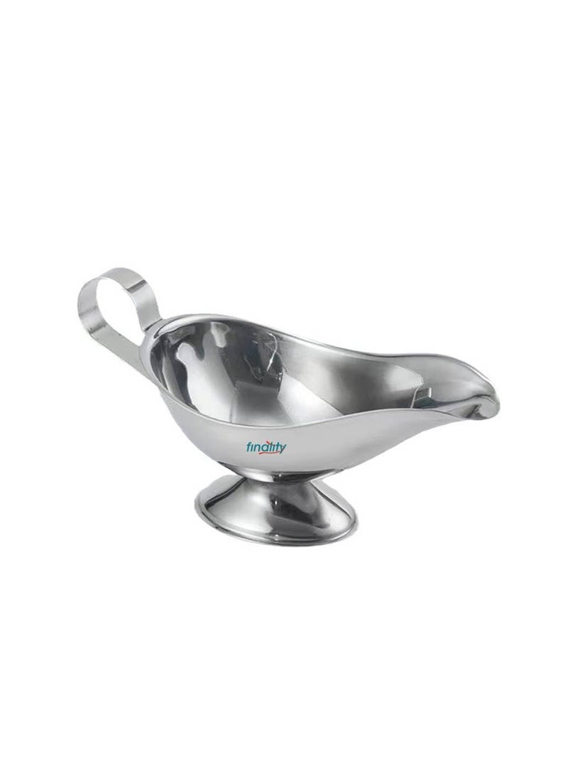 FINALITY finality Stainless Steel Gravy Boat Elegant Gravy Server with Classic Lip Gravy Pourer for Thick Sauces Salad Dressings for Home Cafe Restaurant Use Large  - Image 1