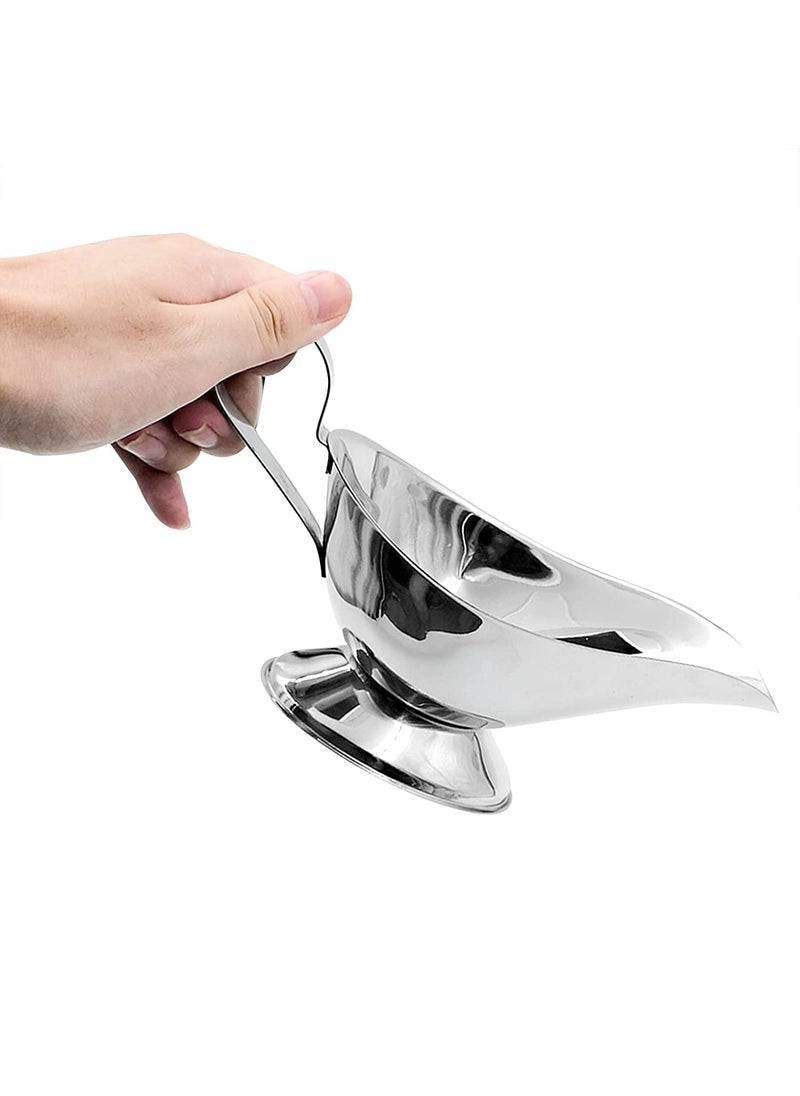 FINALITY finality Stainless Steel Gravy Boat Elegant Gravy Server with Classic Lip Gravy Pourer for Thick Sauces Salad Dressings for Home Cafe Restaurant Use Large  - Image 4