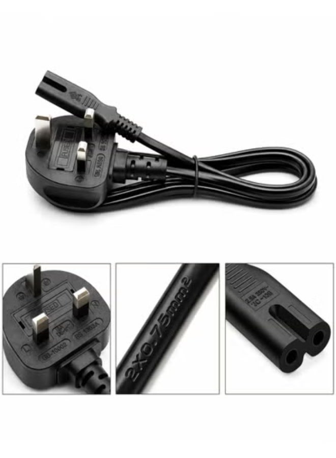 Eworld 2-Prong AC Power Cord Cable with Fuse – Compatible with Samsung, LG, Sony, TCL TVs, HP Printers, PS3/PS4/PS5, Laptops, Sound Bars & More – AC Wall Plug 3 Meter - Image 4