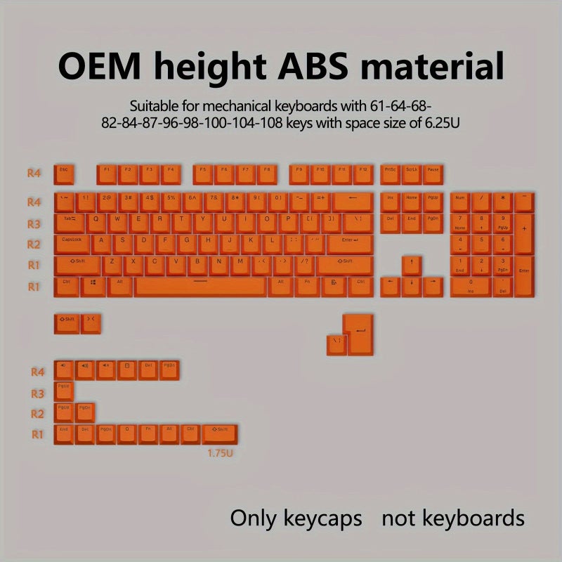 Orange 125 Key Dual Color Keycaps Mechanical Keyboard Full Set - Image 3