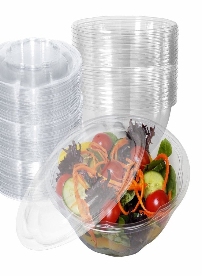 EcoQuality 32oz Salad Bowls To-Go with Lids (150 Count) - Clear Plastic Disposable Salad Containers | Airtight, Lunch, Salads, Parfait, Fruits, Leak Proof, Airtight, Fresh, Meal Prep | Rose Bowl Container (32oz) - Image 1