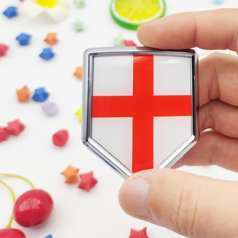 Overdecor England Flag Decal Stickers Car Emblem English Car Accessories Decorations Chrome Shield Flag Sticker Decals for Cars Truck Vehicles, 2 Pack - Image 2