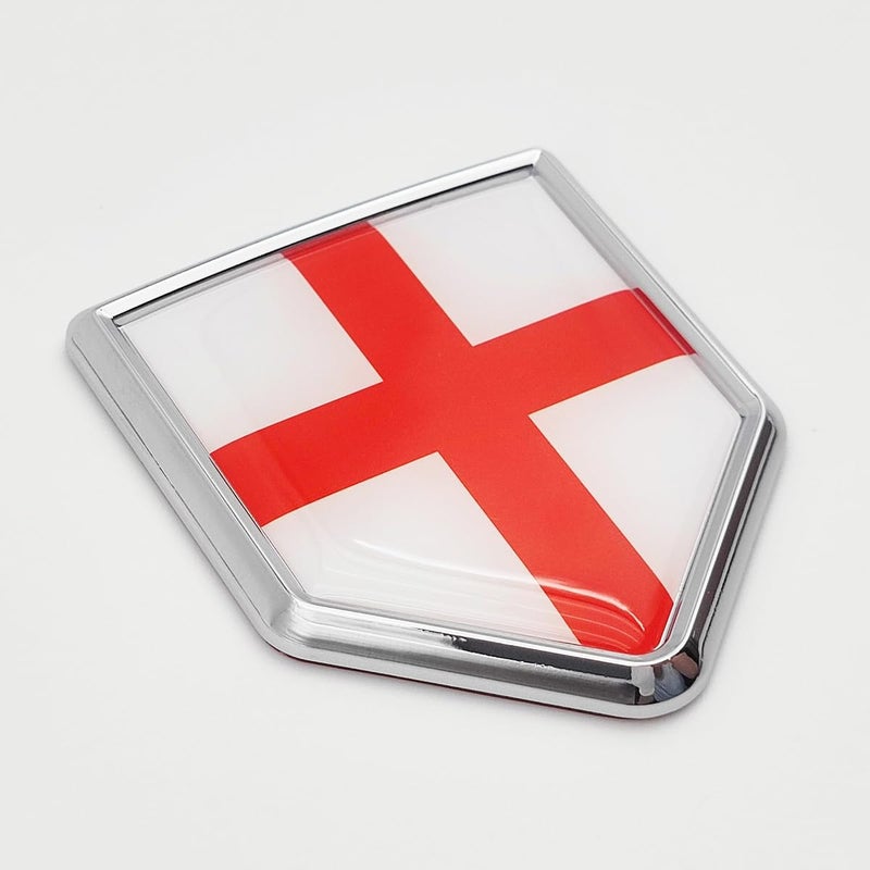 Overdecor England Flag Decal Stickers Car Emblem English Car Accessories Decorations Chrome Shield Flag Sticker Decals for Cars Truck Vehicles, 2 Pack - Image 1