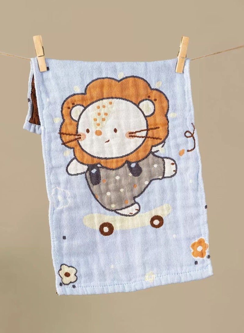 2-piece set. Pure cotton muslin towel for children. Quick-drying and water-absorbent. Suitable for children's face washing. Small size: 25×50cm. - Image 2