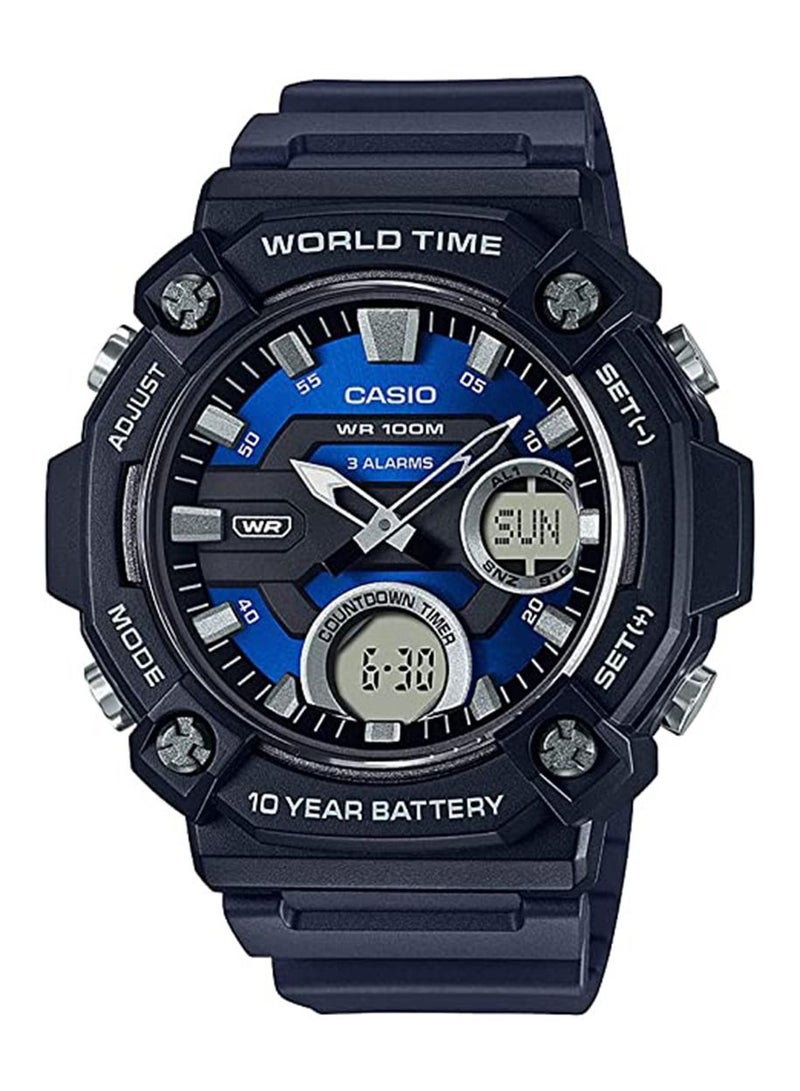 Casio Men's Watch Digital Analog Blue Dial Resin Band AEQ-120W-2AVDF - Image 1