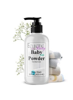 Eclectic Lady Liquid Pearl Body Wash Baby Powder Scent 3In1 Use For Bubble Bath Hand Soap & Body Wash Phthalatefree Baby Powder Fragrance Handcrafted In Usa (16 Oz)  - Image 1