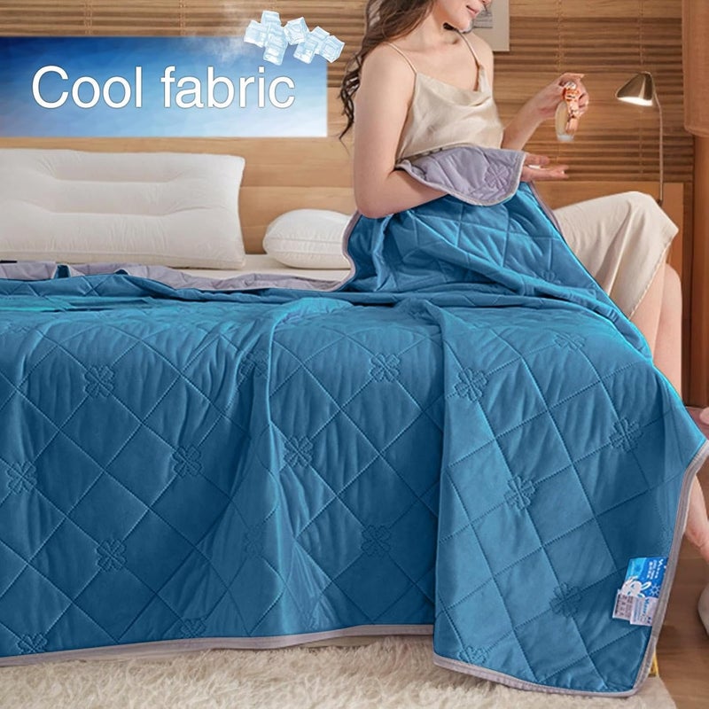 Cooling Comforter | Summer Cold Blankets for Sleeping | Lightweight Night Sweats Cold Bedding for Couch Travel Bedroom Outdoor Camping Indoor Home Living Room - Image 2