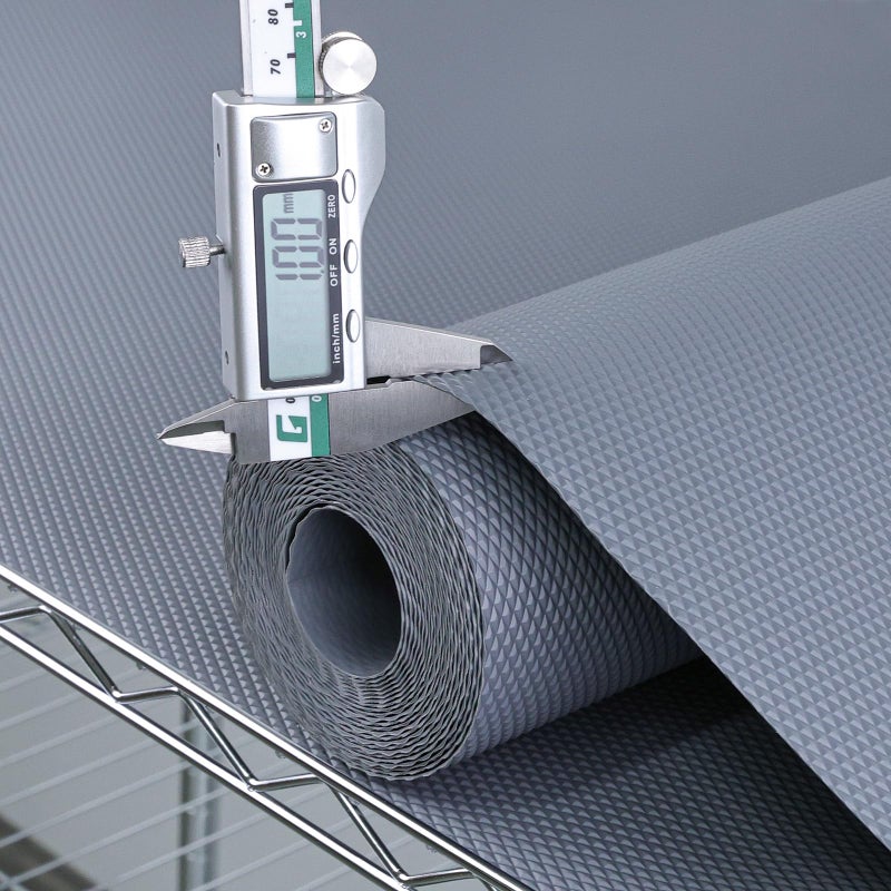 Hersvin Drawer Liners 44x500cm Thickened Wire Shelf Liner Kitchen Cupboard Draw Mats NonAdhesive Non Slip Cabinet Protector Washable Plastic Shelves Cover Protective Lining Gray Diamond